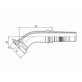 Hydraulická koncovka 32, 1,1/2", SFS-4SH, 45°